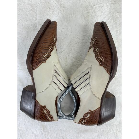 Vintage Nine West Brown Two-Tone Western Booties Women’s Size 7.5 - Picture 5 of 8
